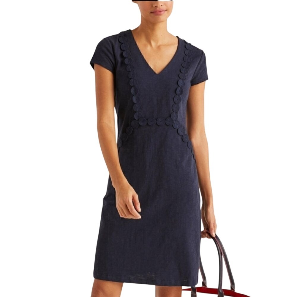Boden Saskia Jersey Trim Shortsleeve Dress 16/ 18R